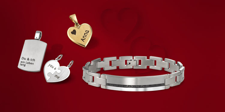 Geschenke - Valentinstag - Gravur-Schmuck