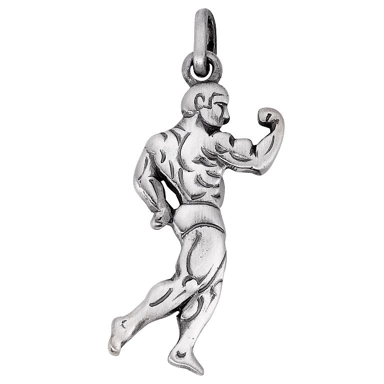 Pendentif Argent Patinée Bodybuilding