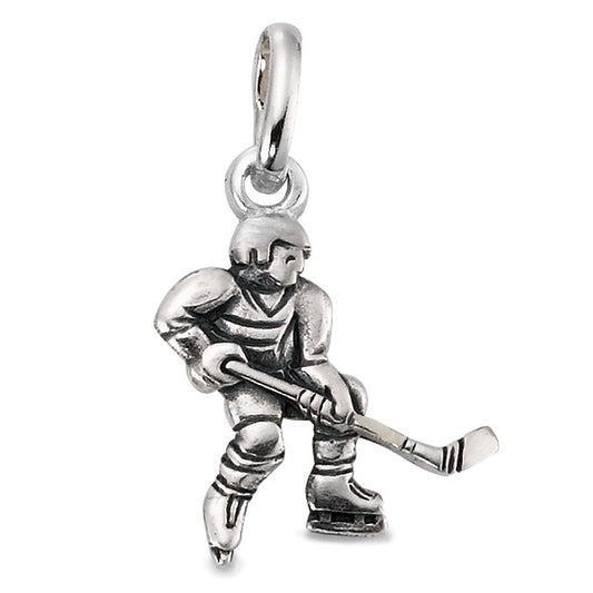 Pendentif Argent Patinée Hockey sur Glace