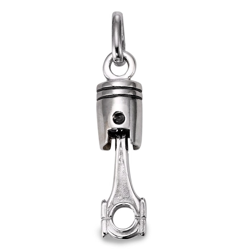 Pendentif Argent Patinée Piston de Moto