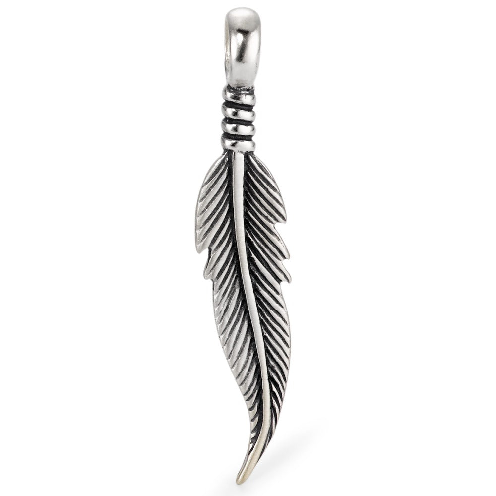 Pendentif Argent Patinée Plume