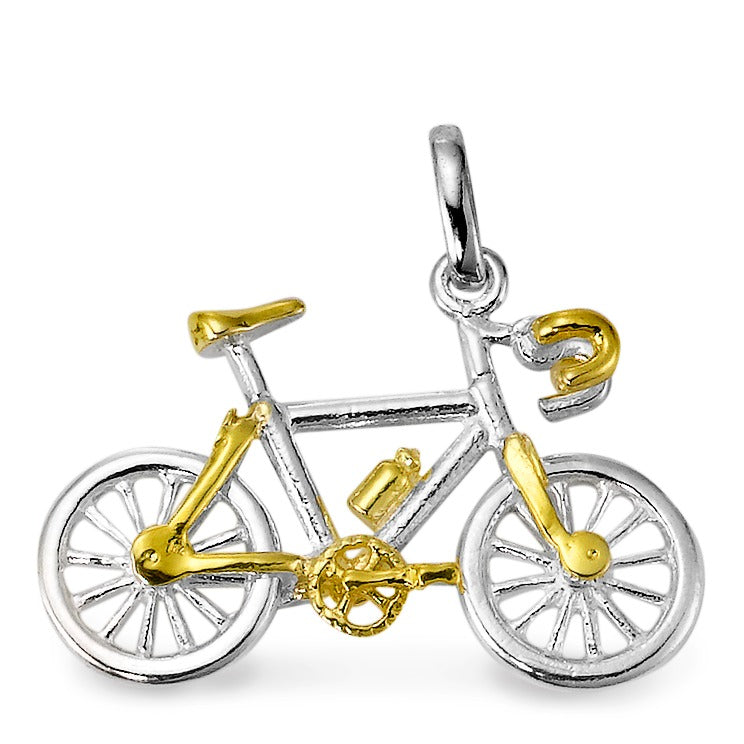 Pendentif Argent Bicolore Vélo de Course