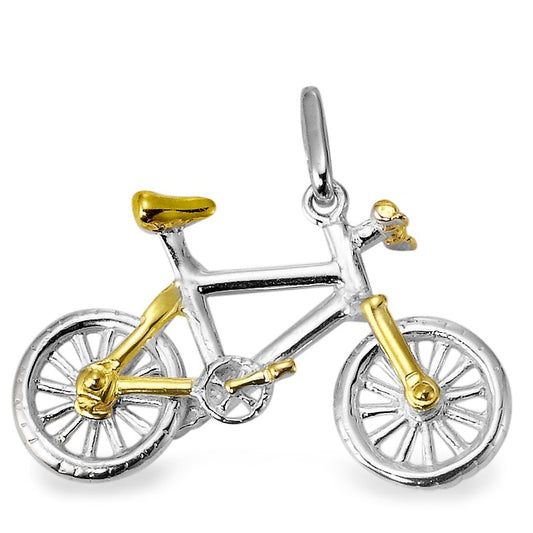 Pendentif Argent Bicolore Vélo Cross