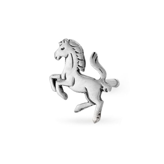 Clous d'oreille à l'unité Argent Patinée Cheval