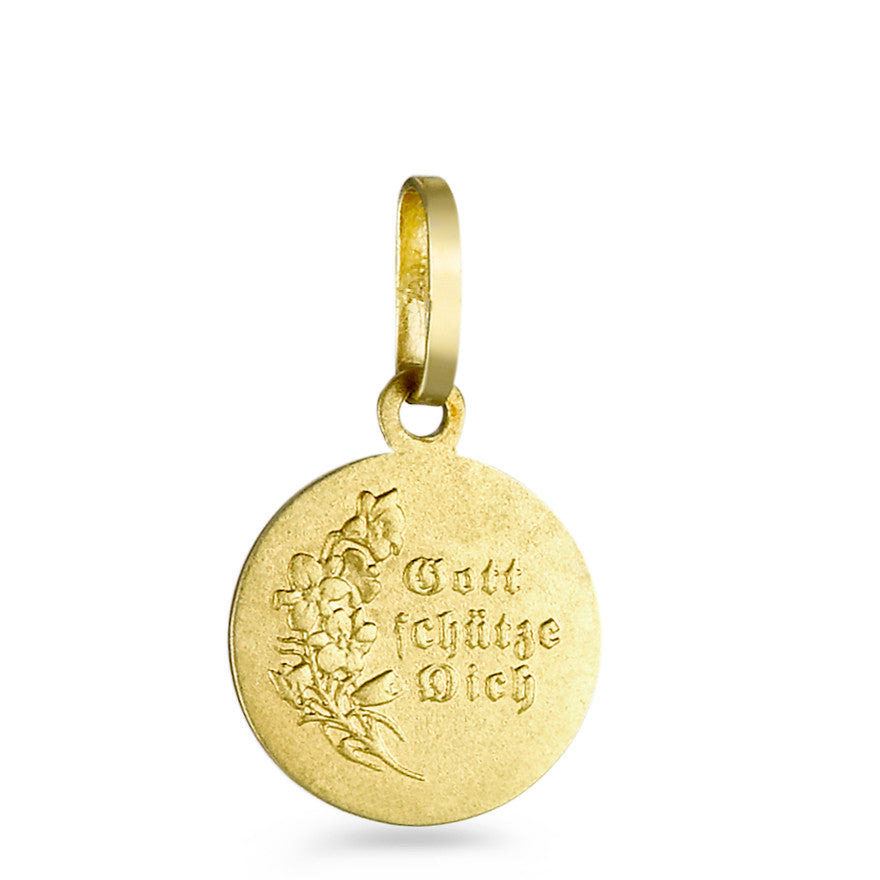 Pendentif Or jaune 9K Ange gardien Ø10 mm