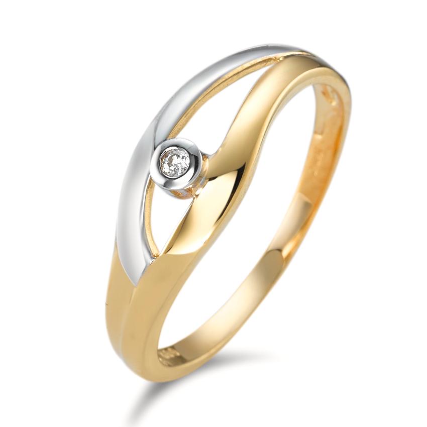 Bague Or jaune 18K Diamant 0.02 ct, w-pi2