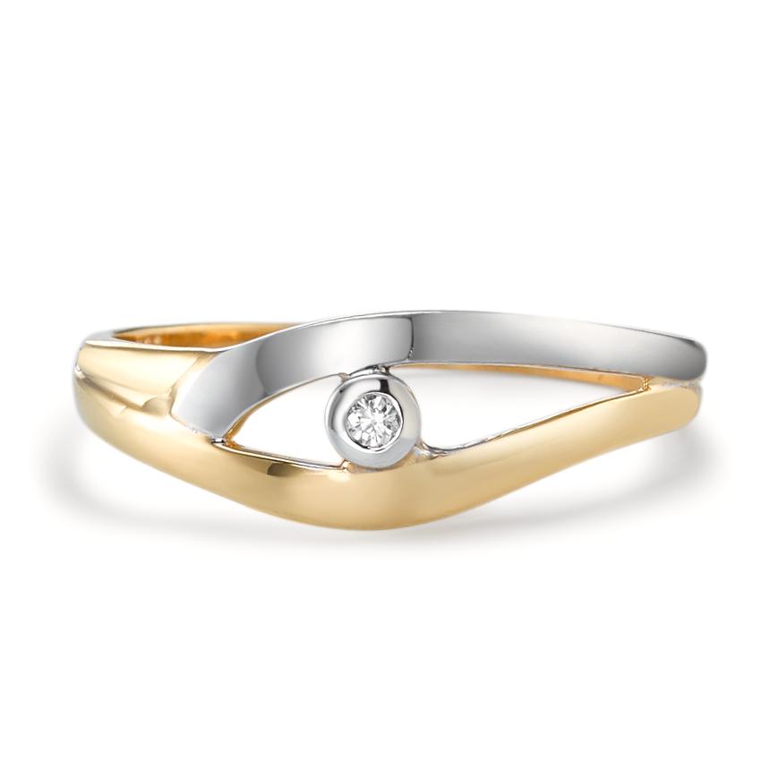 Fingerring 750/18 K Gelbgold Diamant 0.02 ct, w-pi2