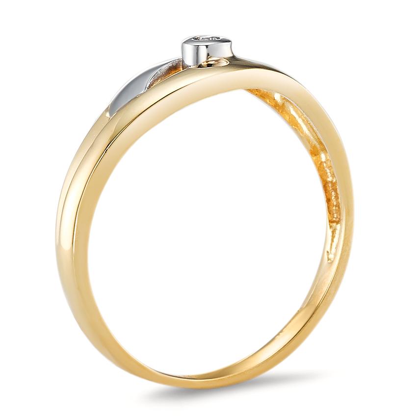 Fingerring 750/18 K Gelbgold Diamant 0.02 ct, w-pi2