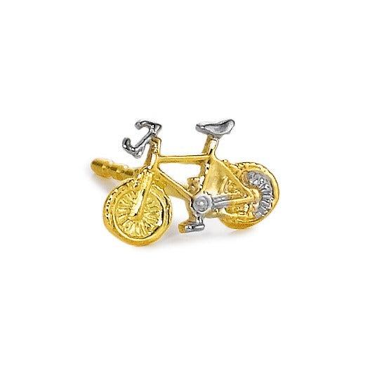 Clous d'oreille à l'unité Or jaune 18K Vélo Cross