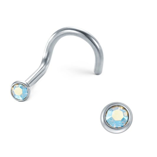 Clous de nez Acier inoxydable Zircone aqua Ø2.5 mm