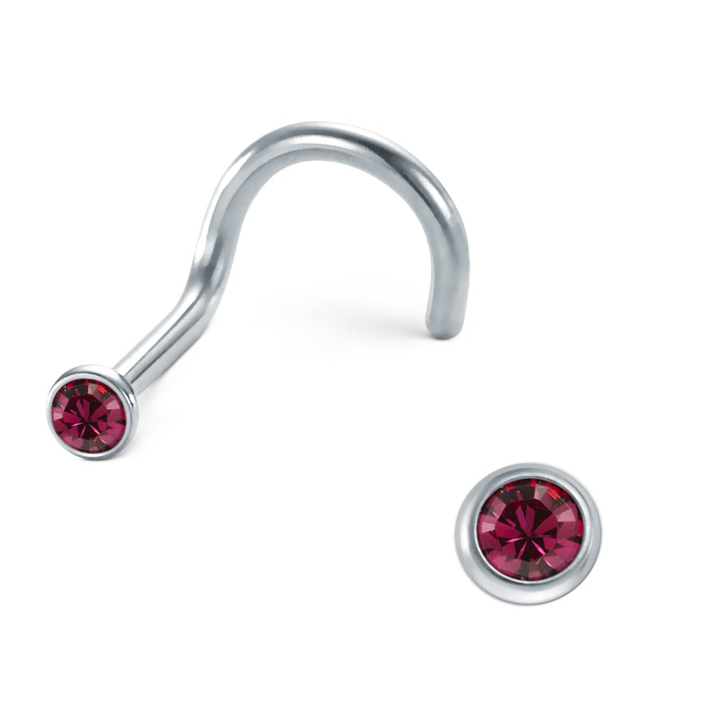 Borchia al naso Acciaio inossidabile Zirconia rosa Ø2.5 mm