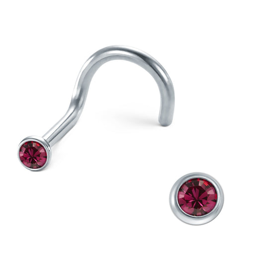 Clous de nez Acier inoxydable Zircone rose Ø2.5 mm