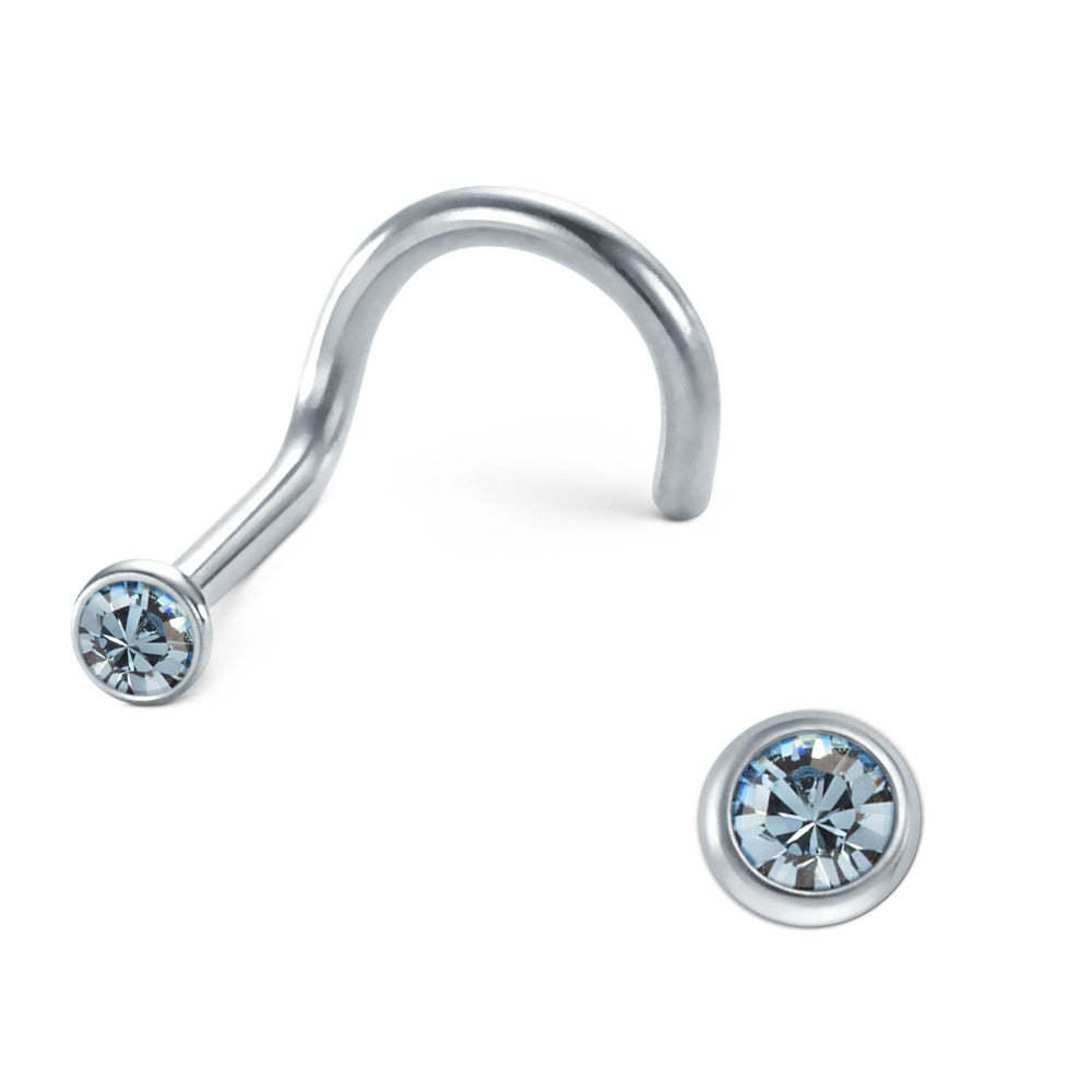 Clous de nez Acier inoxydable Zircone aqua Ø2.5 mm