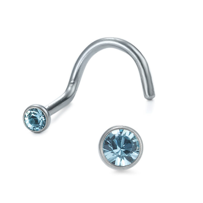 Clous de nez Acier inoxydable [synth. Aquamarin] bleu clair Ø2.5 mm