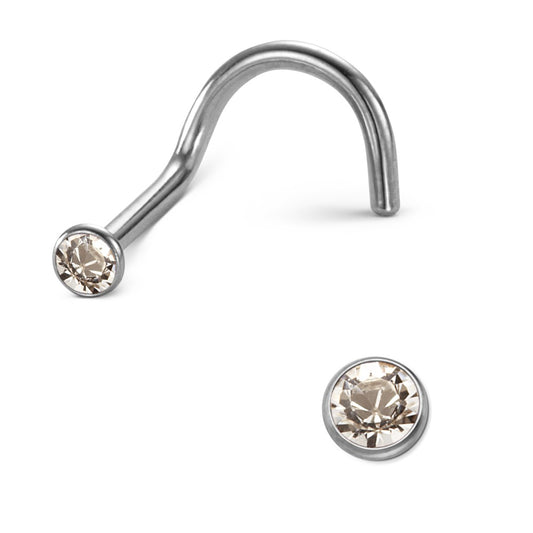 Clous de nez Titane Cristal blanc Ø2.5 mm