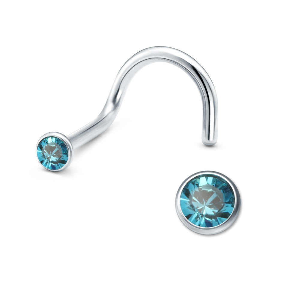 Clous de nez Acier inoxydable Zircone bleu Ø2.5 mm