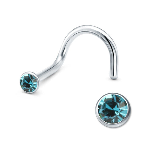 Clous de nez Acier inoxydable Cristal turquoise Ø2 mm