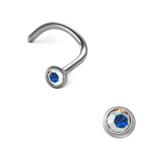 Clous de nez Titane Zircone arc-en-ciel Ø2.5 mm