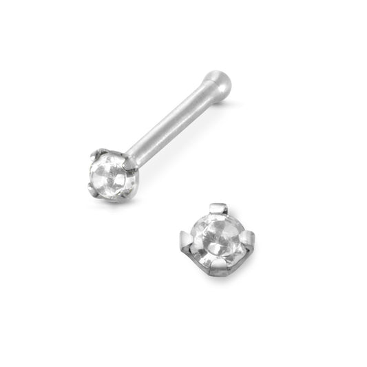 Clous de nez Acier inoxydable Cristal blanc Ø2 mm