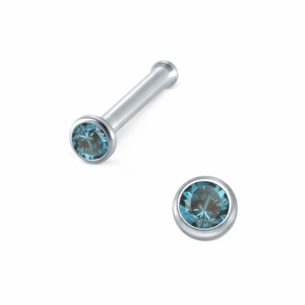 Clous de nez Acier inoxydable Cristal bleu Ø2 mm