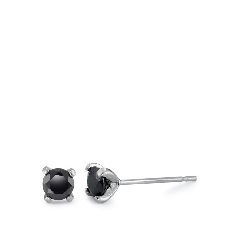 Clous d'oreilles Acier inoxydable Zircone 2 Pierres Ø4 mm