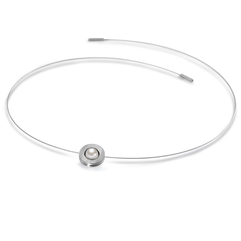 Design Collier ORBIT mit weißer Zuchtperle