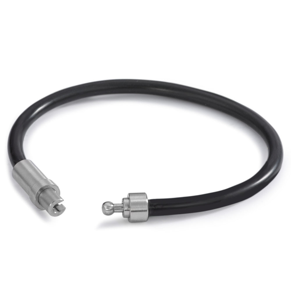 Bracelet Acier inoxydable, Caoutchouc 19 cm Ø4.8 mm