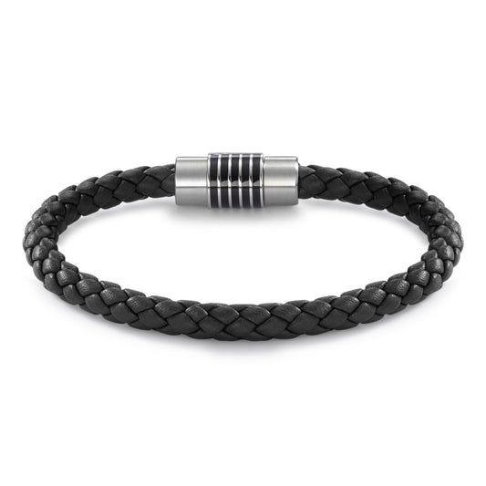 Bracelet Acier inoxydable, Cuir, Céramique 19 cm Ø6.5 mm