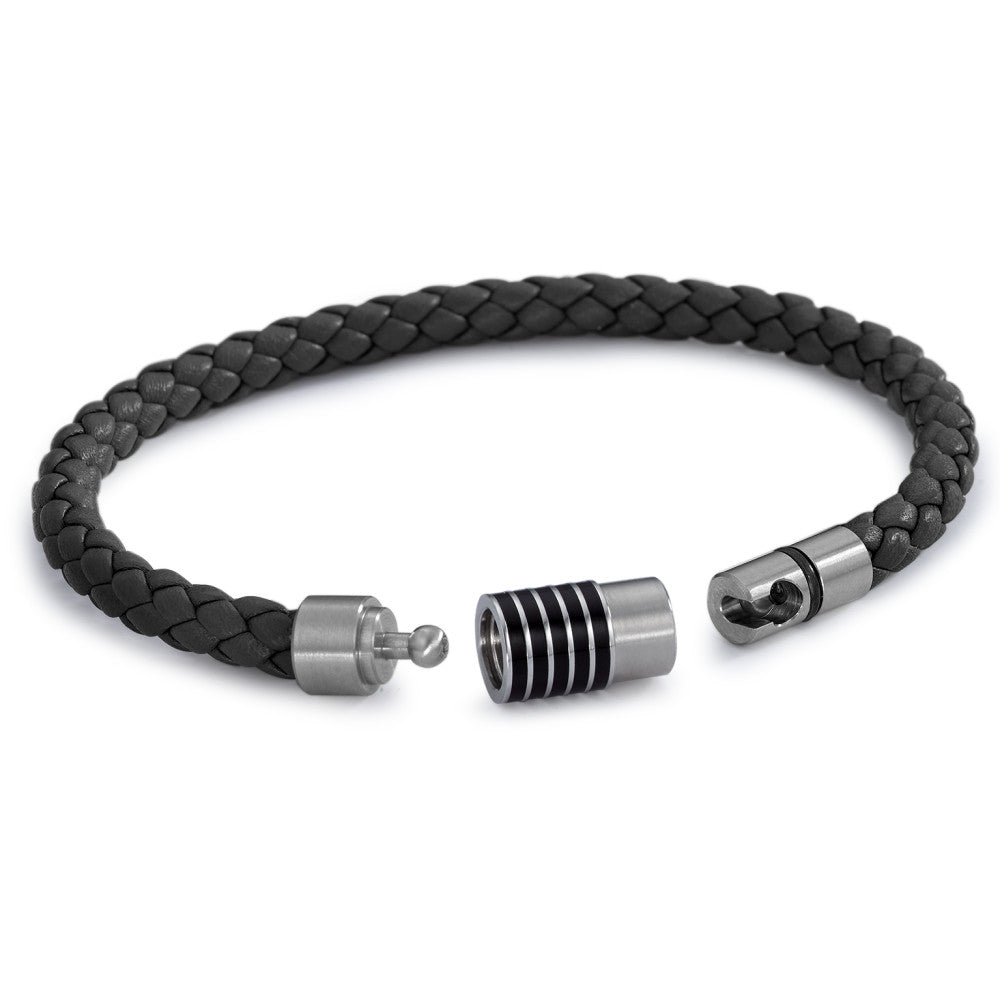 Bracelet Acier inoxydable, Cuir, Céramique 20 cm Ø6.5 mm