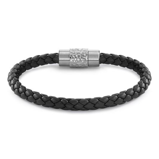 Bracelet Acier inoxydable, Cuir 18 cm Ø6.5 mm