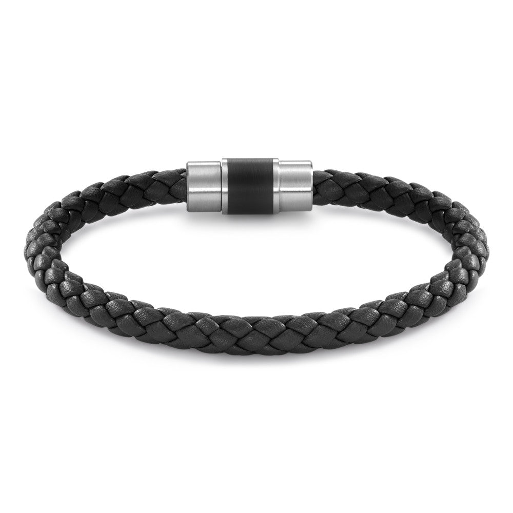 Bracciale Acciaio inossidabile, Pelle, Ceramica 20 cm Ø6.5 mm