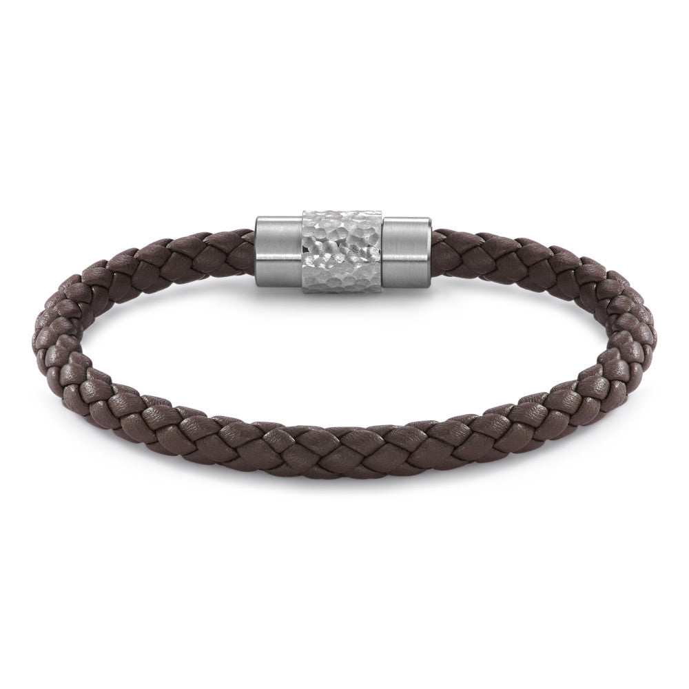 Bracciale Acciaio inossidabile, Pelle 19 cm Ø6.5 mm