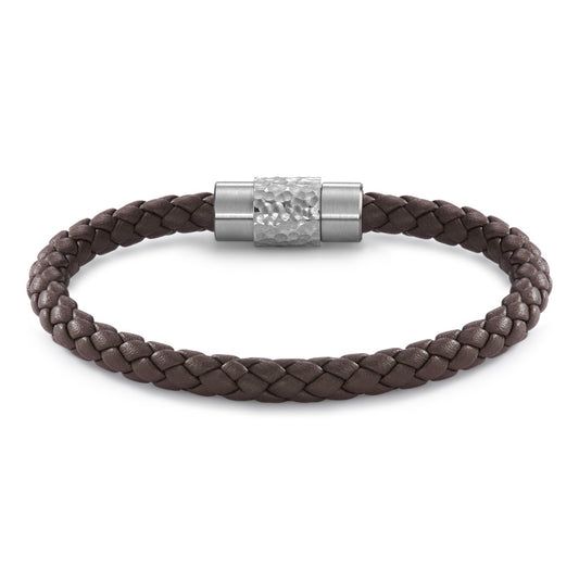 Bracelet Acier inoxydable, Cuir 19 cm Ø6.5 mm