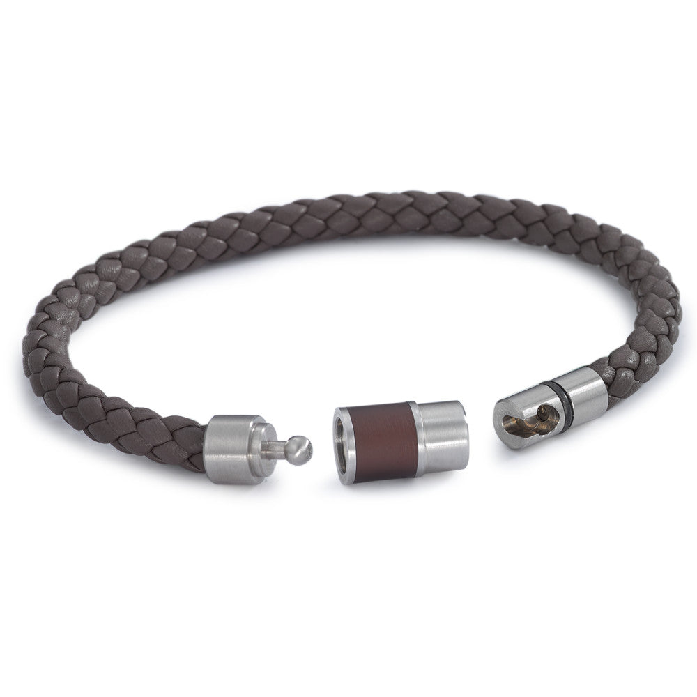 Bracelet Acier inoxydable, Cuir, Céramique 19 cm Ø6.5 mm