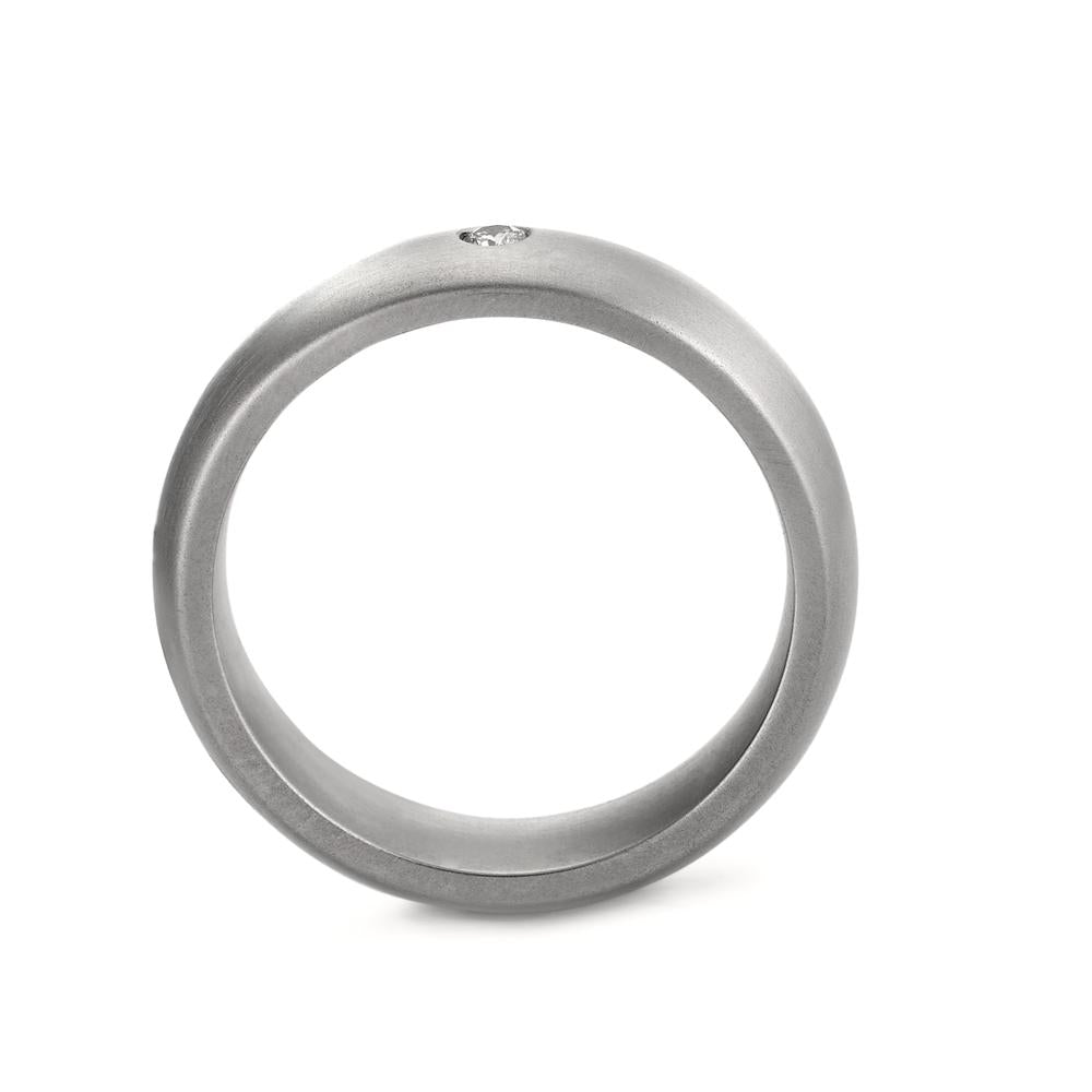 Fingerring Edelstahl Diamant 0.04 ct, tw-si