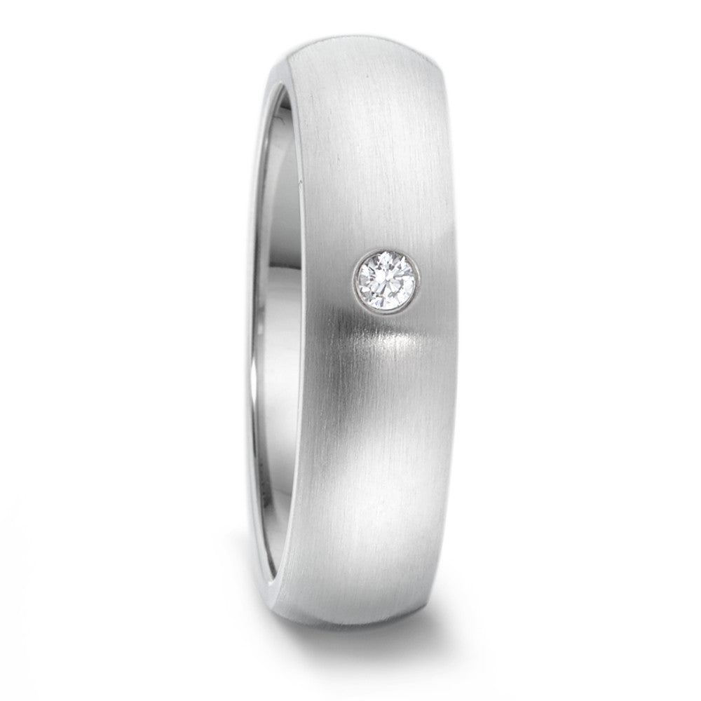 Partnerring Edelstahl Diamant 0.04 ct, tw-si