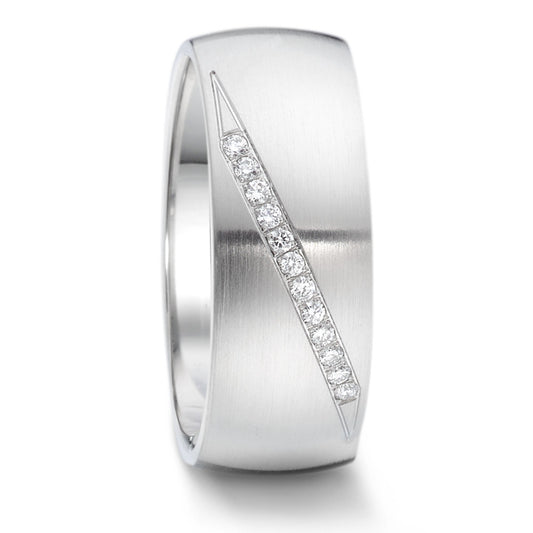 Bague Acier inoxydable Diamant 0.096 ct, 12 Pierres, tw-si