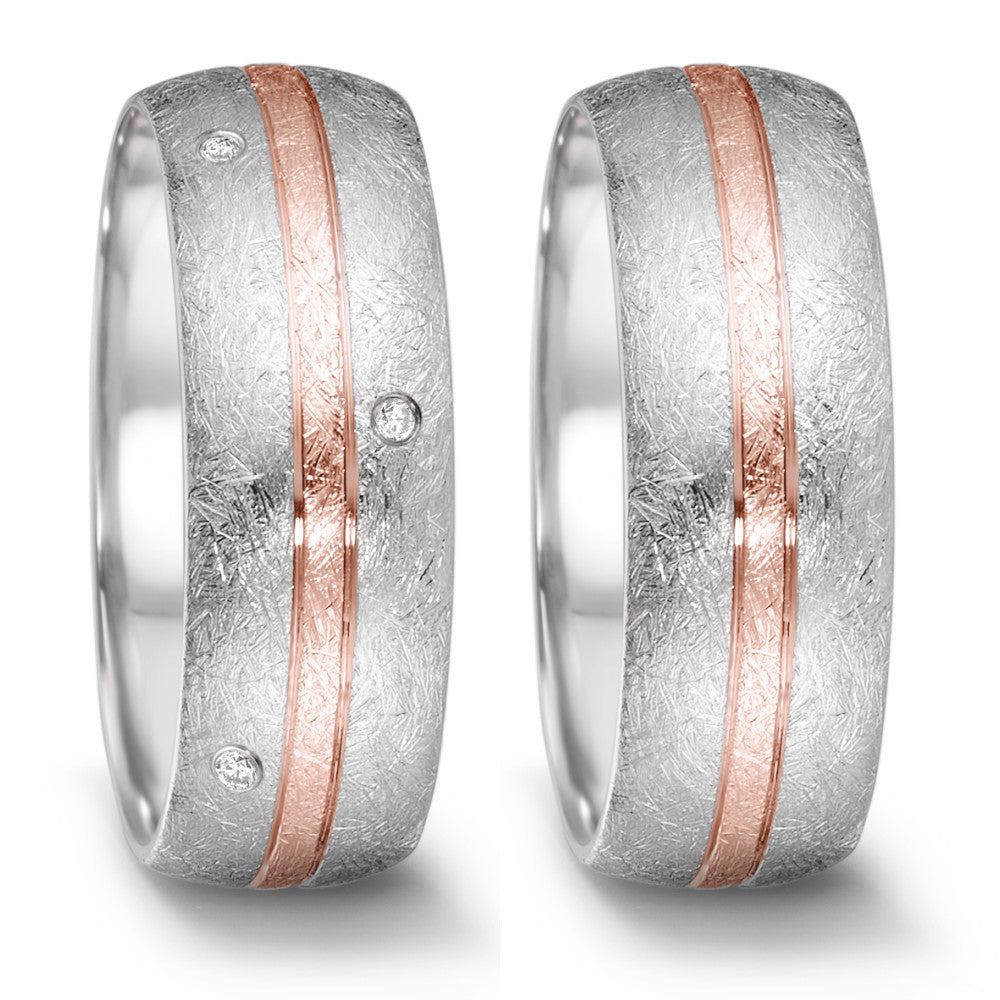 Bague Acier inoxydable, Or rose 18K