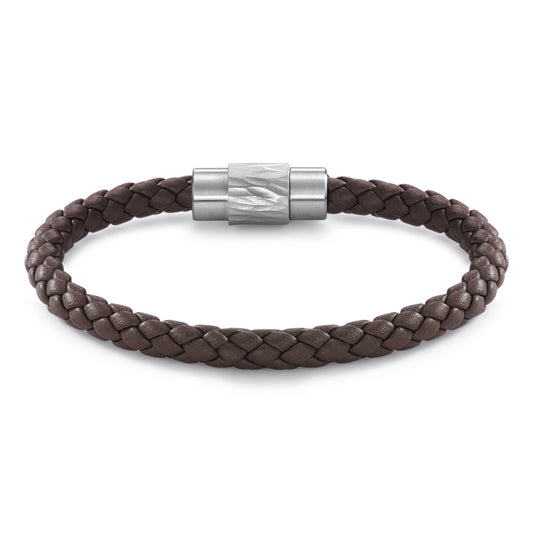 Bracelet Acier inoxydable, Cuir 21 cm Ø6.5 mm