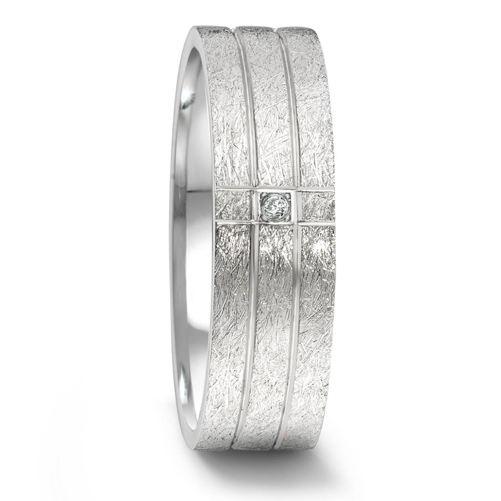 Partnerring Edelstahl Diamant 0.02 ct, tw-si