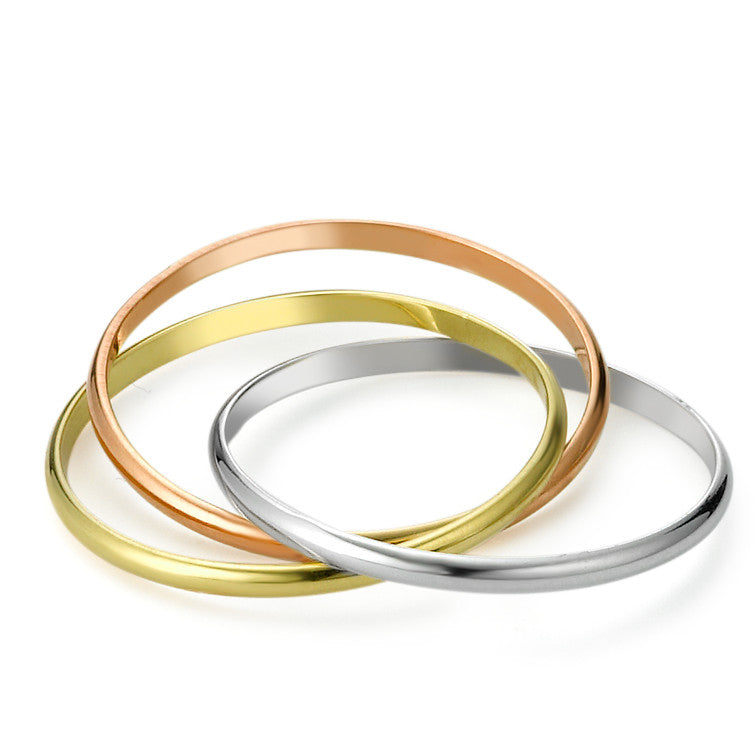 Fingerring 750/18 K Gelbgold, 750/18 K Weissgold, 750/18 K Rotgold