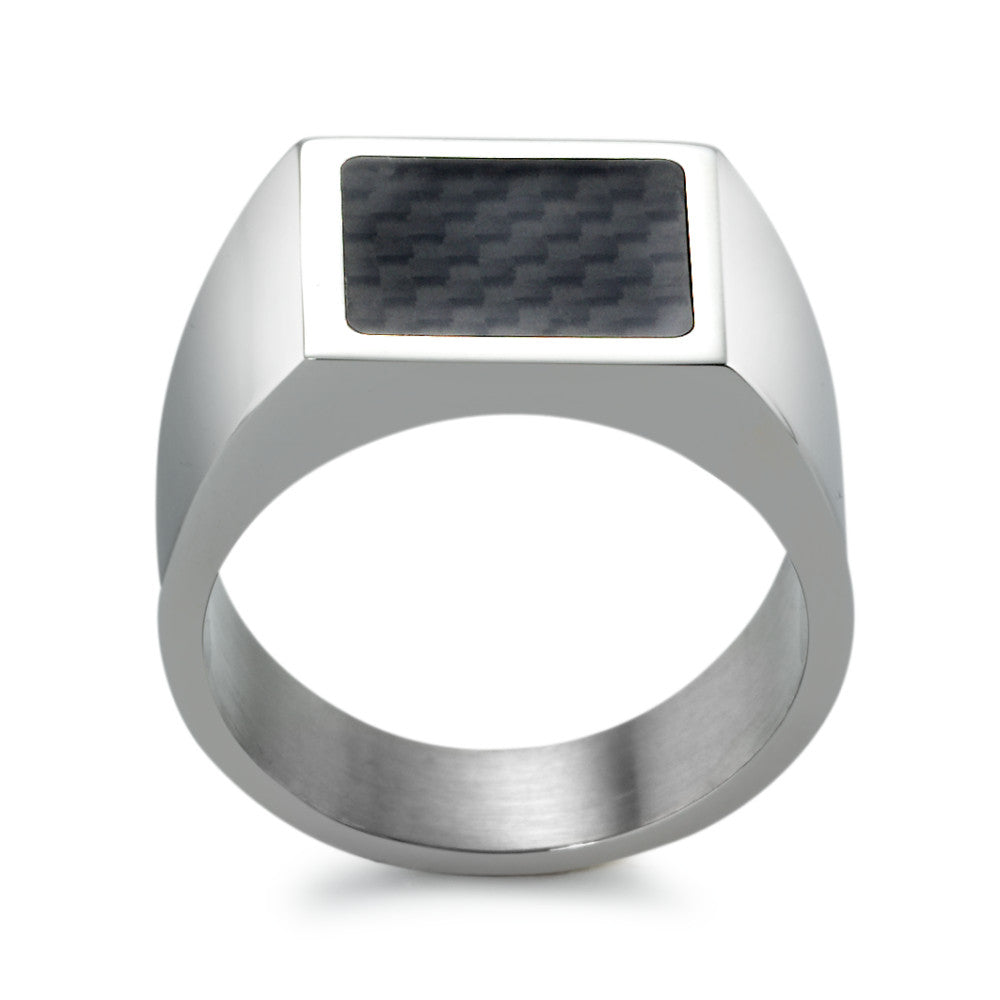 Fingerring Edelstahl, Carbon