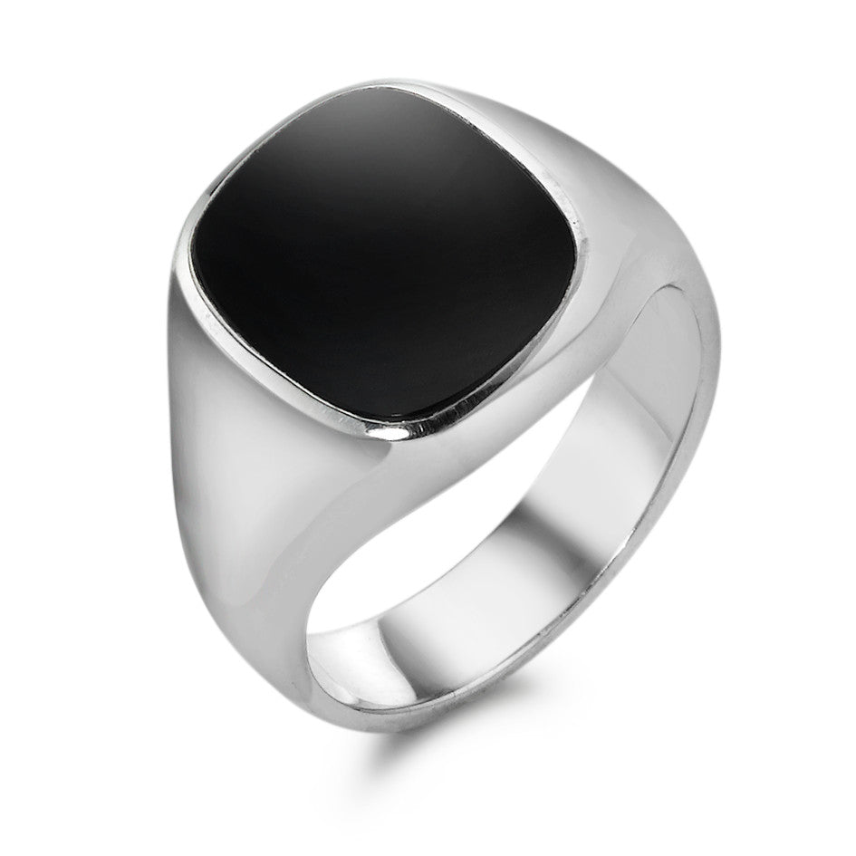 Bague Chevalière homme argent avec onyx