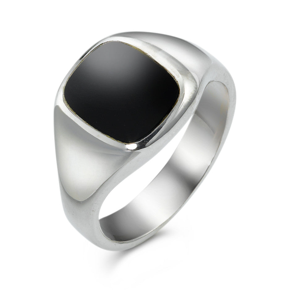 Bague Chevalière argent avec onyx