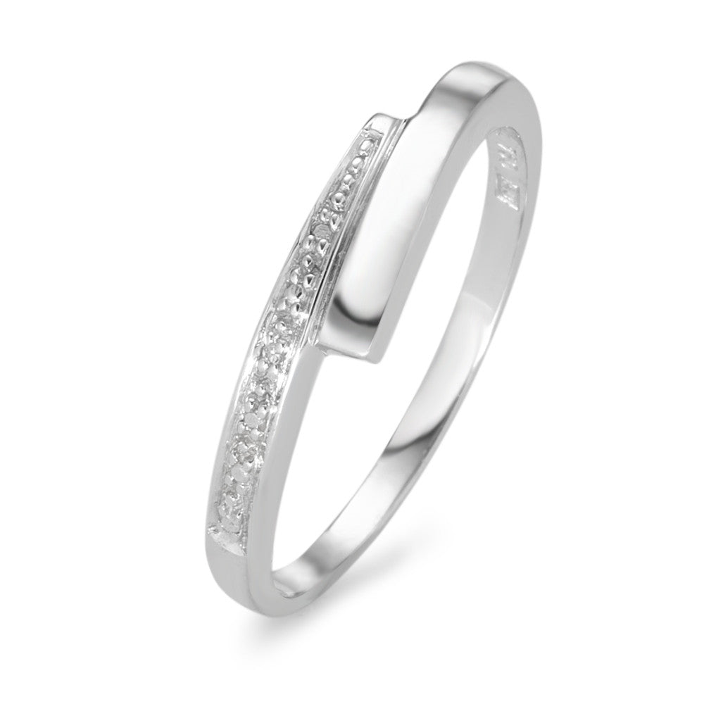 Bague en or gris avec diamant 0.003 ct.