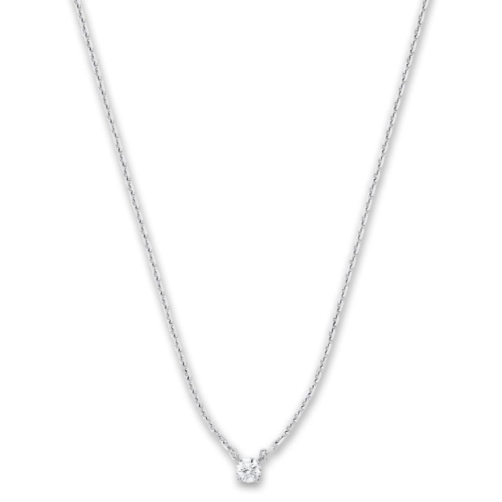 Collana Oro bianco 750/18 carati Diamante 0.20 ct, w-si 40-42 cm