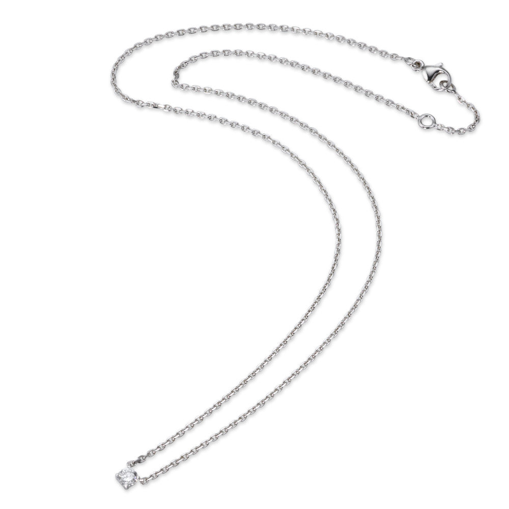 Collana Oro bianco 750/18 carati Diamante 0.20 ct, w-si 40-42 cm