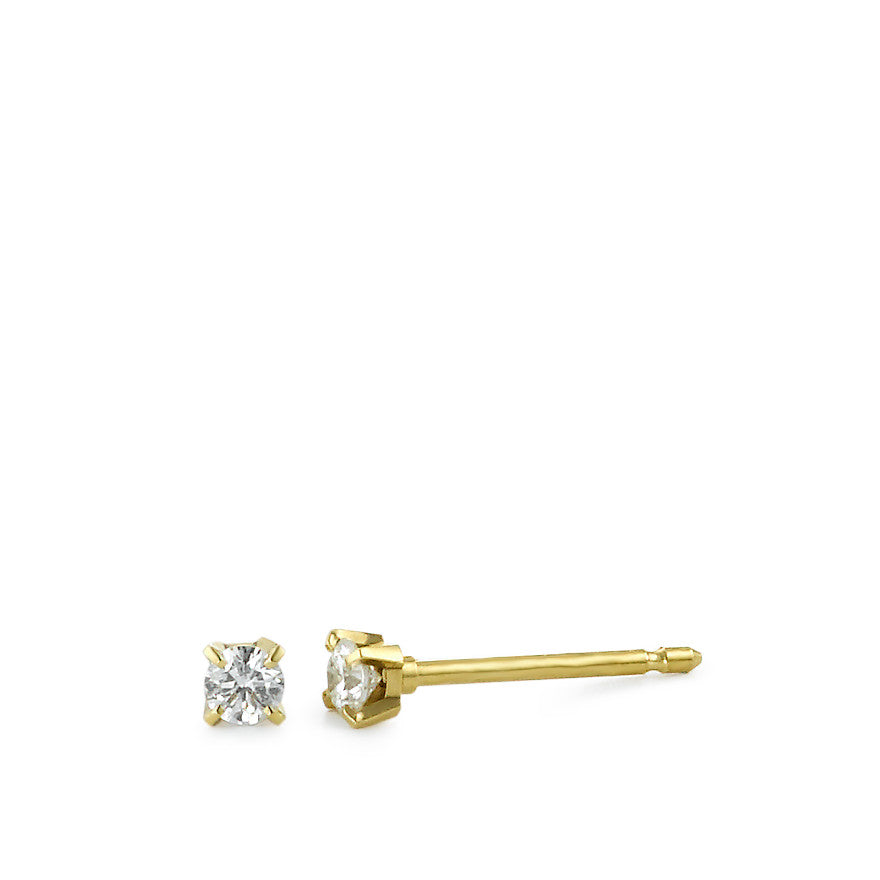 Orecchini a bottone Oro giallo 750/18 carati Diamante 0.10 ct, 2 pietra