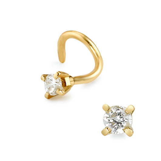 Clou de nez en or, diamant