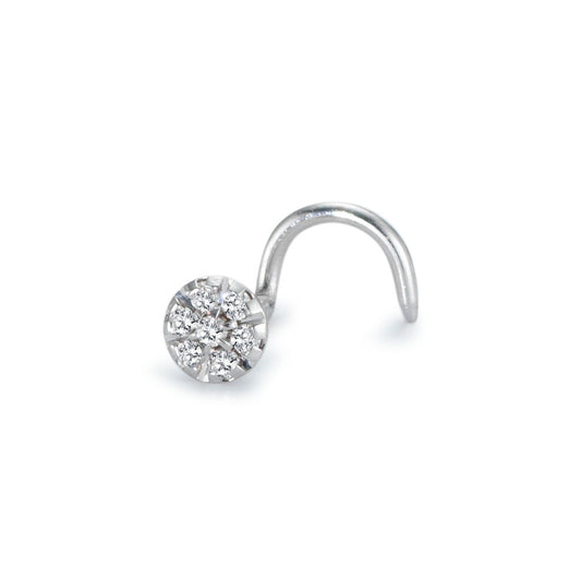 Clou de nez or gris, diamant